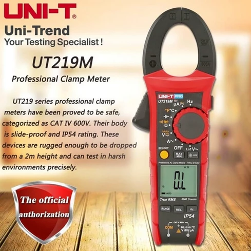 True RMS AC DC Clamp Meter 600A UNI T UT219M