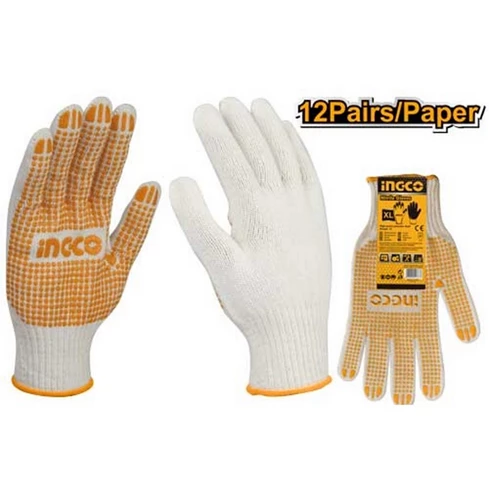 INGCO Knitted & PVC dots gloves HGVK05