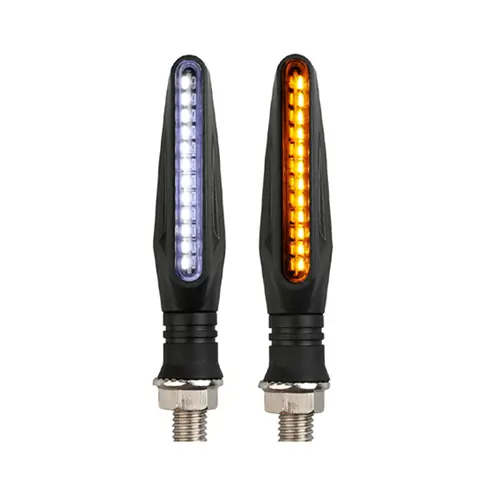 LED Motorcycle Turning Signal Indicators for Universal All Bike Models (Amber, Pack of 2)