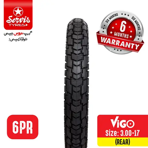 Servis Vigo 3.00-17 (Rear) 6 PR - 125CC - Motorcycle Tyre Tube Set – Servis Tyres & Tubes