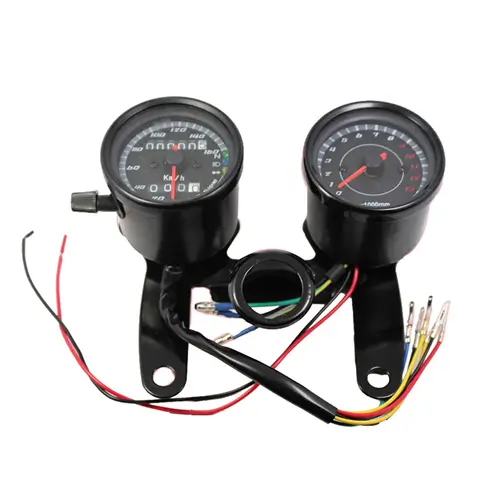 Universal Motorcycle Speedometer Odometer Gauge 13000 RPM LED Backlight Tachometer Set